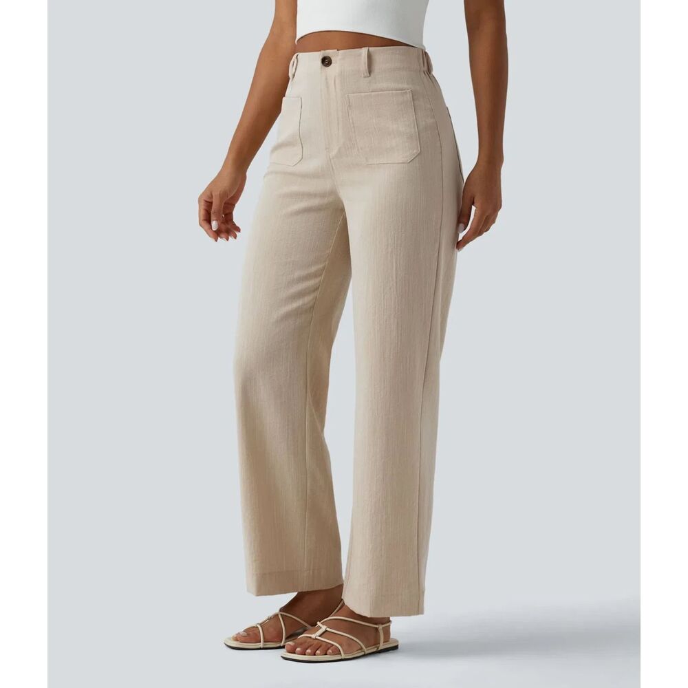 NWT Halara Dune Mirage High Waisted Straight Leg Casual Pants Womens XL